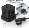 Compact Rubik's cube-sized portable European standard multi-hole socket, high-power vertical power strip USB power strip Specification image